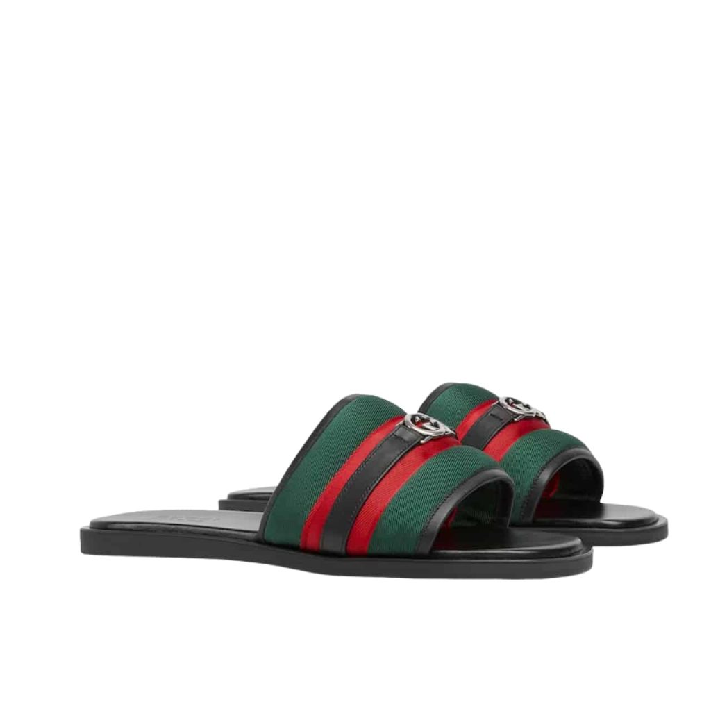 Gucci Men Slide Sandal With Interlocking G Green And Red ‎835091 Haahh 8449 - Image 2