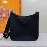 Hermes Clemence Evelyne Pm 25Cm Black Noir - Image 3