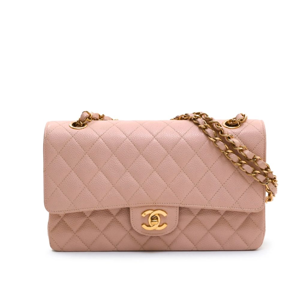 Chanel Classic Medium Flap Bag With Gold Hardware Pink 25Cm - Image 2