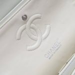 Chanel Classic Double Flap Bag White Silver Hardware 25cm - Image 10