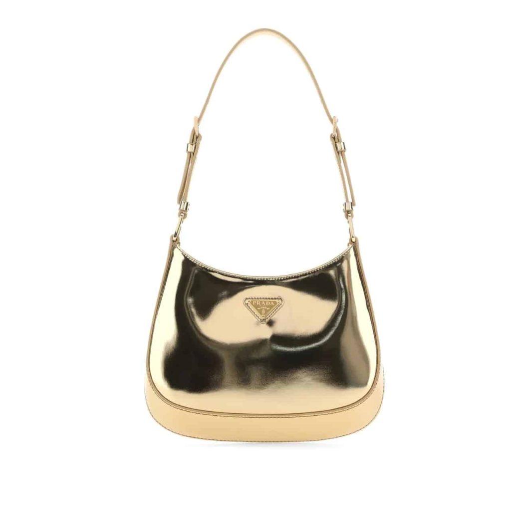 Prada Cleo Patent Leather Bag Gold 27cm - Image 2