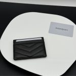 Saint Laurent Wallet Chevron And Logo Card Holders Black 10Cm - Image 5