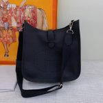 Hermes Clemence Evelyne Pm 25Cm Black Noir - Image 5