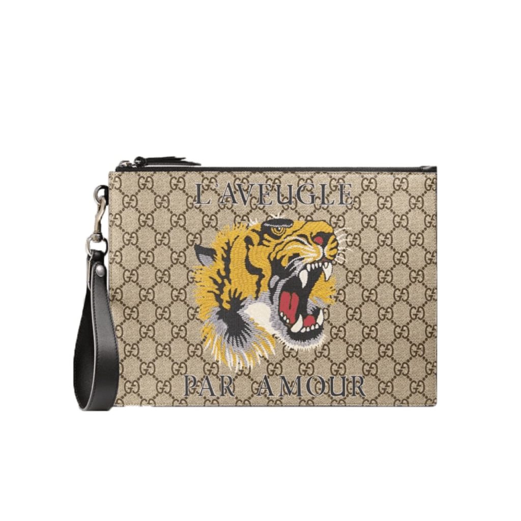 Gucci Bestiary Pouch With Tiger Beige 29Cm - Image 2