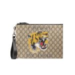 Gucci Bestiary Pouch With Tiger Beige 29Cm