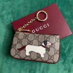 Gucci Key Case With Gg And Dog Detail Beige And Dark Brown 12cm - Image 3