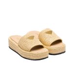 Prada Crochet Flatform Slides Natural 1Xz761 2C2T F0018 F 035 - Image 7