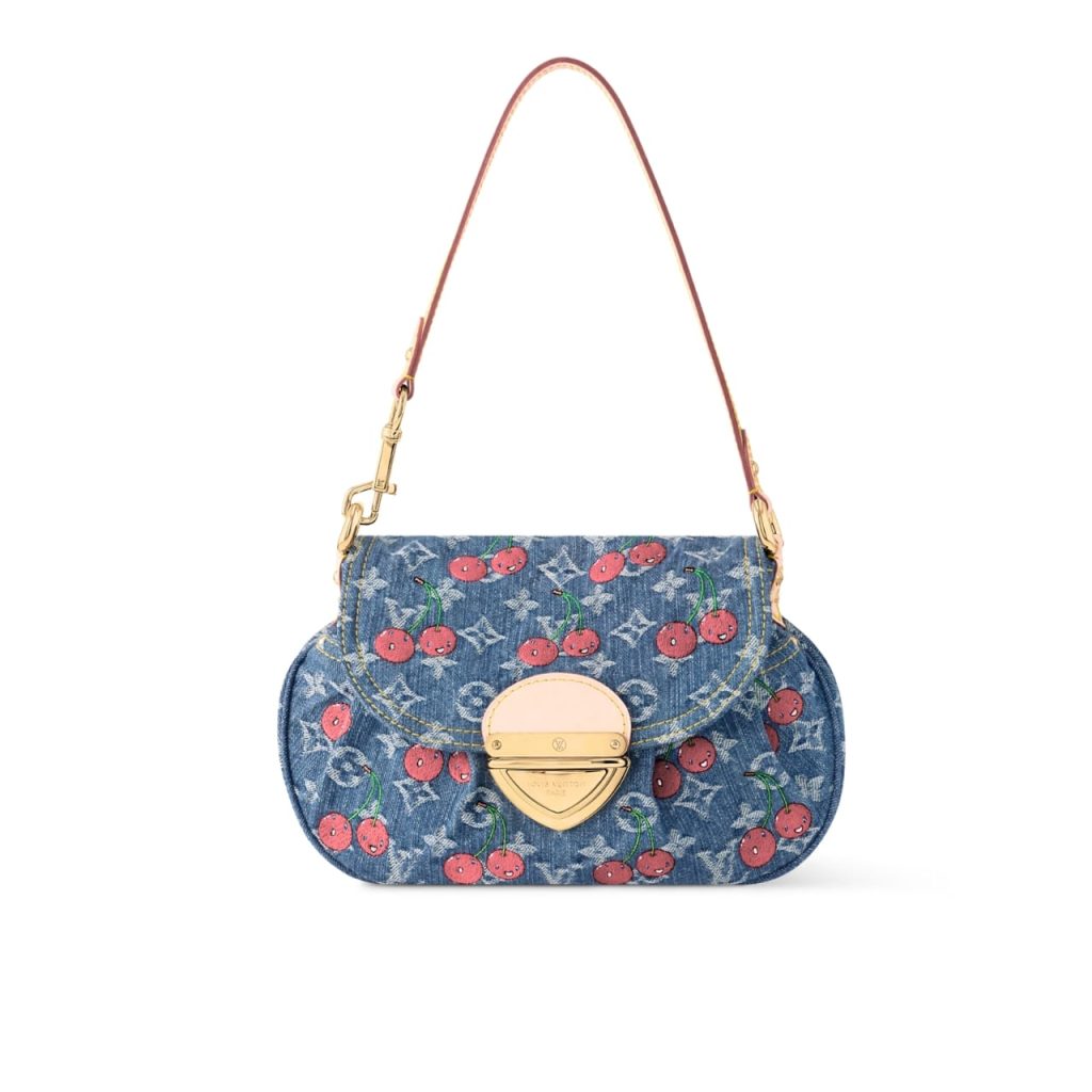 Louis Vuitton X Takashi Murakami Sunset Monogram Cherry Denim Bag 27cm M13680 - Image 2
