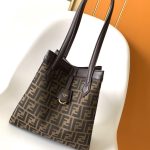 Fendi Origami Medium Ff Jacquard Fabric Bag Brown 27Cm 8Bh414Afpmf1Gl7 - Image 3