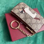 Gucci Key Case With Gg And Dog Detail Beige And Dark Brown 12cm - Image 5