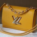 Louis Vuitton Lv Twist MM Leather Handbag Sunflower Yellow 23Cm - Image 4