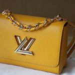 Louis Vuitton Lv Twist MM Leather Handbag Sunflower Yellow 23Cm - Image 5