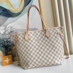 Louis Vuitton Neverfull GM Damier Azur Canvas Tote Bag Beige 39cm N40602 - Image 3