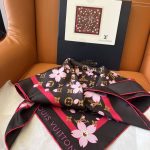 Louis Vuitton X Takashi Murakami Monogram Cherry Blossom Square Sakura Brown 90cm M96102 - Image 5