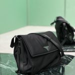 Prada Re Nylon Large Padded Shoulder Bag Black 30Cm 1Bd256 Rdln F0002 V Ooo - Image 4