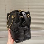 Chanel Shopping Bag Gold Tone Mental Black 36cm As5657 B20829 94305 - Image 5