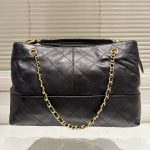 Chanel Shopping Bag Gold Tone Mental Black 36cm As5657 B20829 94305 - Image 6