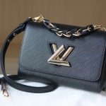 Louis Vuitton Lv Twist MM Leather Handbag Black 23Cm - Image 3