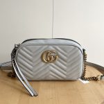 Gucci Gg Marmont Small Shoulder Bag Light Grey 24Cm 447632 Aabzb 1712 - Image 3