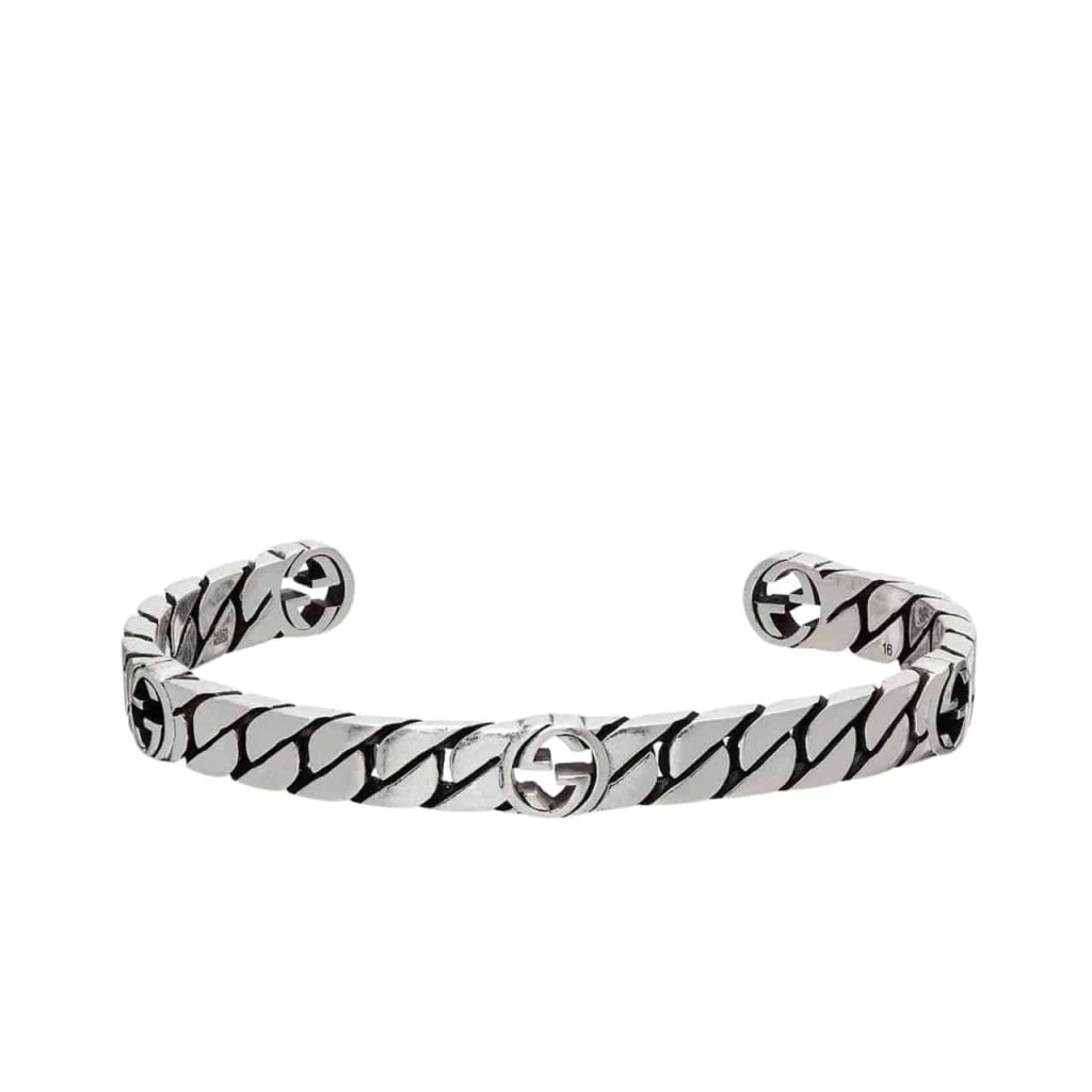 Gucci Silver Interlocking G Cuff Bracelet - Image 2