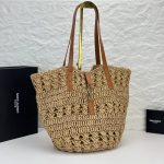 Saint Laurent Panier Raffia Natural Brown 39Cm 688221 Gaaac 2080 - Image 4