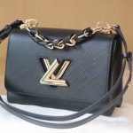 Louis Vuitton Lv Twist MM Leather Handbag Black 23Cm - Image 4