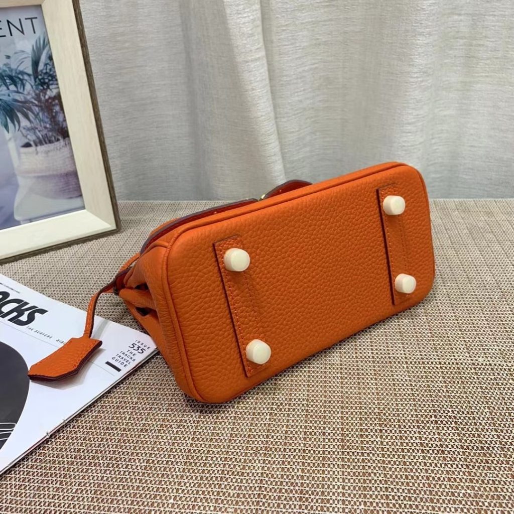 Hermes Birkin Mini Gold Hardware Epsom Orange 20Cm - Image 8