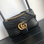 Gucci Marmont Medium Matelassé Shoulder Bag Black 26cm 443496 DTDIT 1000 - Image 3