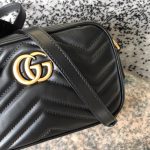 Gucci Marmont Small Matelasse Shoulder Bag Black 24cm 447632 DTD1T 1000 - Image 3