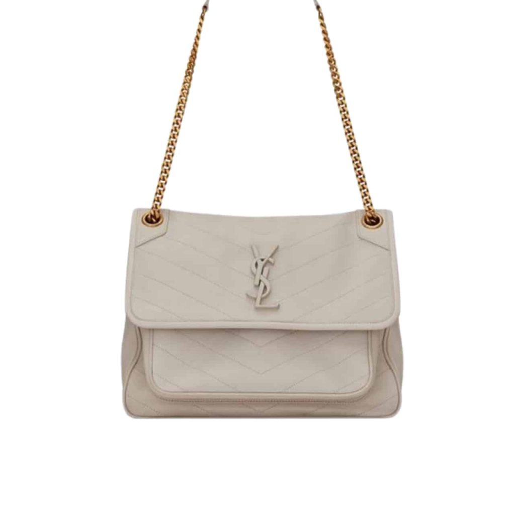 Saint Laurent Niki Medium In Vintage Leather White 28Cm - Image 2