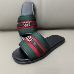 Gucci Men Slide Sandal With Interlocking G Green And Red ‎835091 Haahh 8449 - Image 5