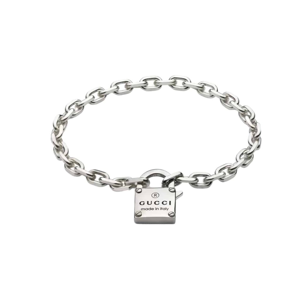 Gucci Trademark Silver Chain ​​bracelet With Padlock - Image 2