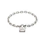 Gucci Trademark Silver Chain ​​bracelet With Padlock