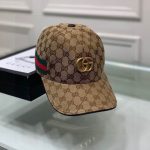 Gucci Gg Canvas With Web Baseball Cap Brown - Image 9