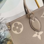 Louis Vuitton Onthego MM Monogram Empreinte Leather Tote Bag Dove Cream 35cm M45494 - Image 5