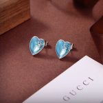 Gucci Heart Earrings With Interlocking G Light Blue Enamel Silver 645547 J8410 8183 - Image 3