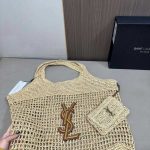 Saint Laurent Raffia Icare Tote Bag Naturel And Brown Gold 45Cm 772191Gaaek2063 - Image 5