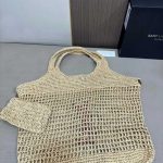 Saint Laurent Raffia Icare Tote Bag Naturel And Brown Gold 45Cm 772191Gaaek2063 - Image 7