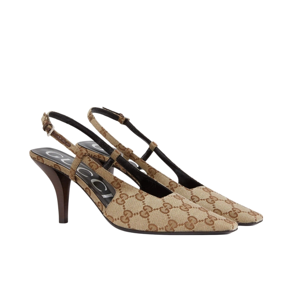 29-2-1.jpg Gucci Women’s GG Slingback Pump Beige 675420 KY980 9763 - Image 1