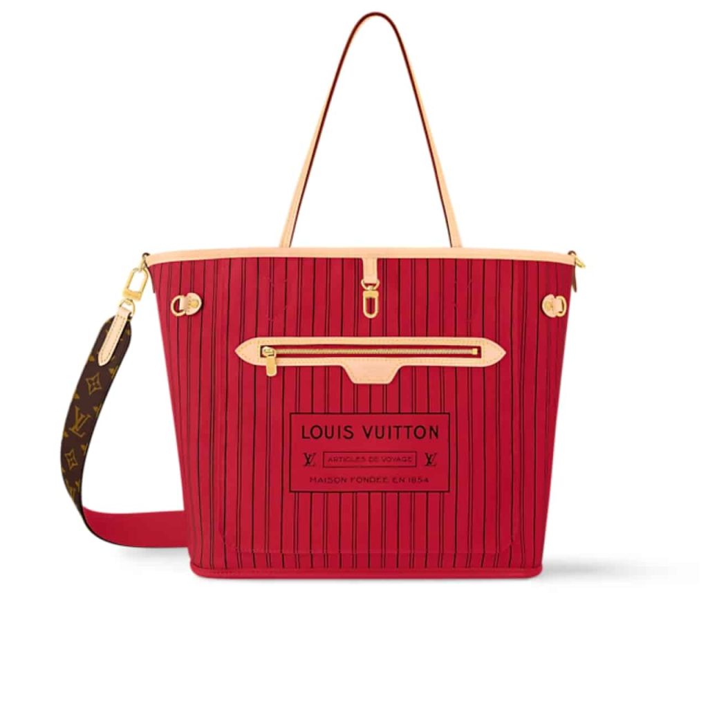 Louis Vuitton Neverfull Bandoulière Inside Out Monogram Rouge Sari 33Cm M12096 - Image 2