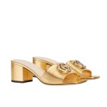 Gucci Nojum Women's Slide Sandal Metallic Gold ‎817257 B8B00 8024 - Image 8