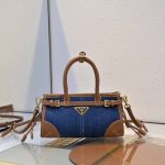Prada Baby Bonnie Handbag Denim Blue 23Cm - Image 3
