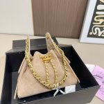 Chanel 25 Small Handbag Suede And Gold Tone Metal Light Grey 26Cm - Image 3