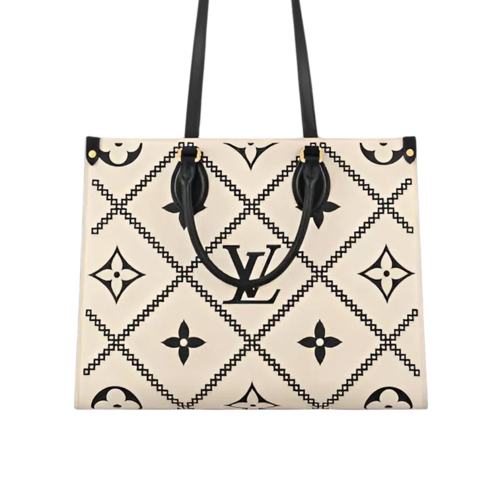 Louis Vuitton Onthego MM Monogram Cream Black 35Cm M46016 - Image 2