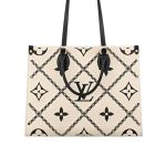 Louis Vuitton Onthego MM Monogram Cream Black 35Cm M46016
