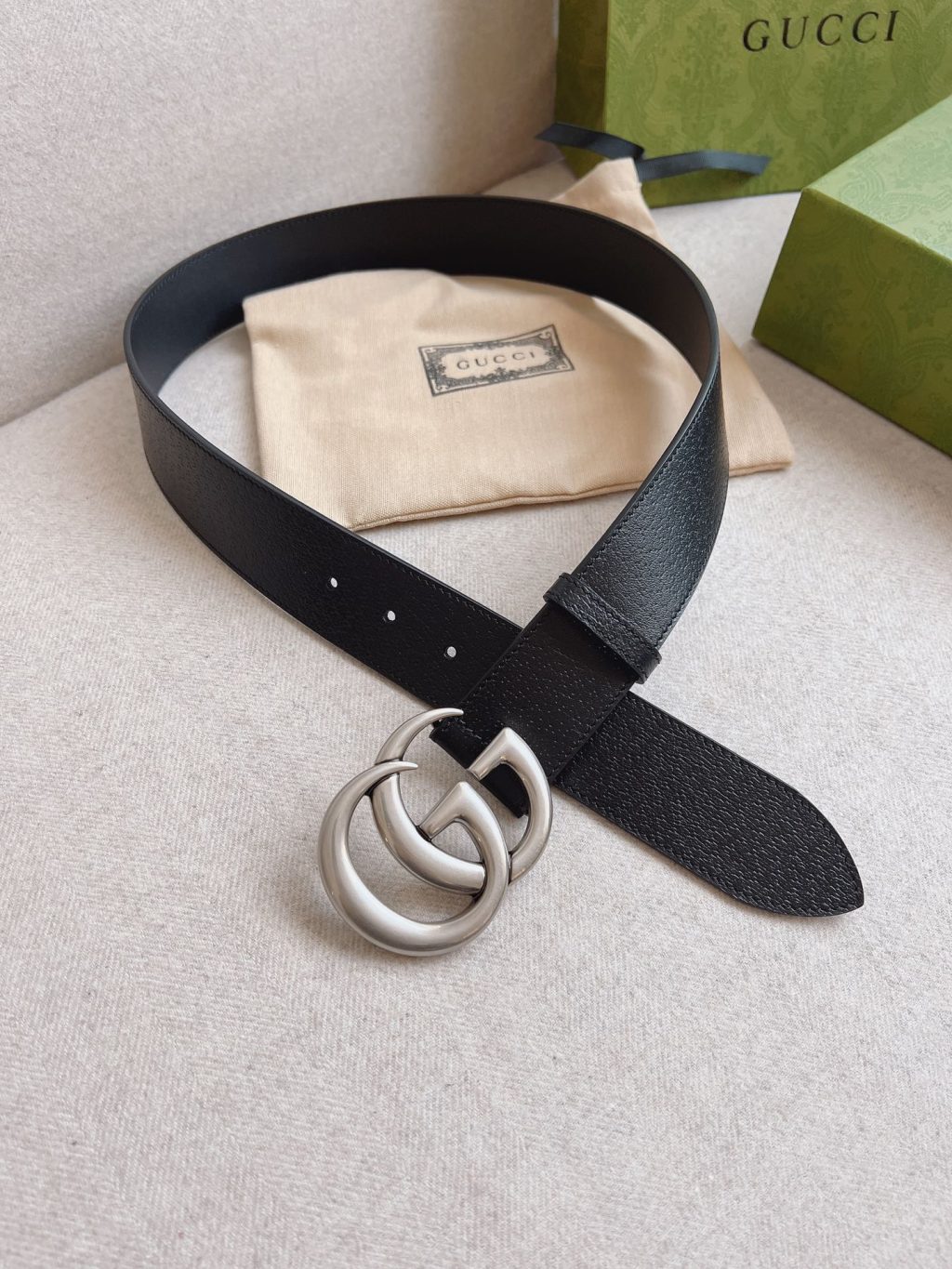 Gucci Mamon Gg Silver Logo Belt 4Cm - Image 9