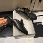 Chanel Casual Pain Laether Elegant Mules Sandals Black - Image 3