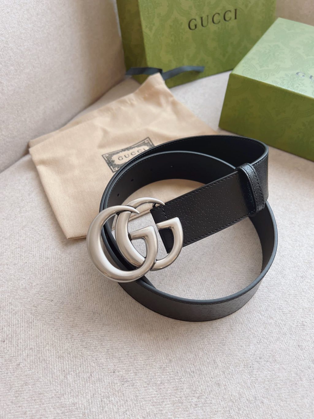Gucci Mamon Gg Silver Logo Belt 4Cm - Image 8