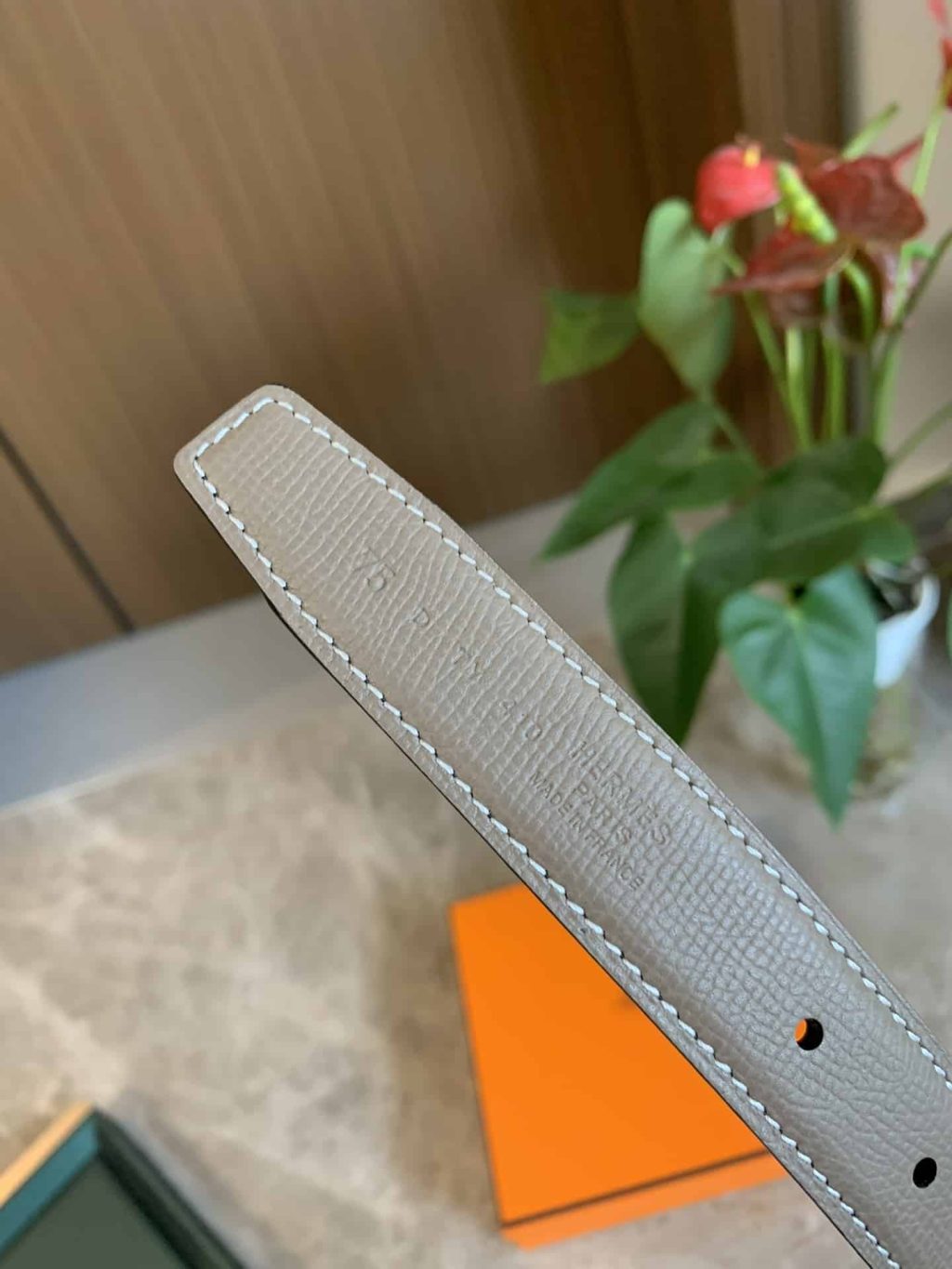 Hermes Mini H Belt Buckle And Reversible Leather Strap Silver Grey 24mm H079645ck05 - Image 7