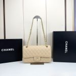 Chanel Classic Medium Double Flap Bag Beige 25cm A01113 Y04059 NZG77 - Image 3